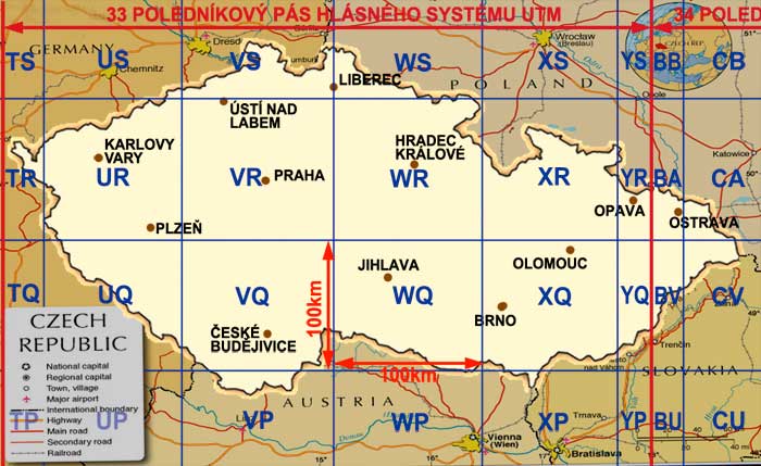 MGRS (WGS 84) Czech Republic